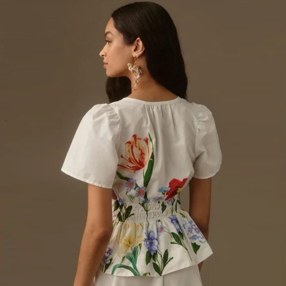 🌺 Anthropologie Somerset Blouse | XL | Poppy Floral 🌺 - Picture 2 of 5